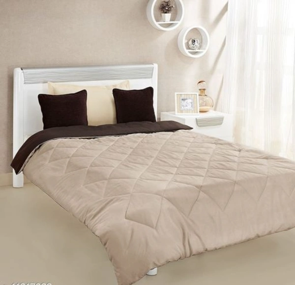 Relaxfeel 250 GSM Premium Luxury 5 Star Microfibre Reversible Soft Plain Quilted 90x100 Inch Double Bed Comforter / Quilt / Duvet / Razai / Rajai ( Brown & Beige ) - Free Size, Brown/ Beign, Microfiber, Rajai, Pack of1